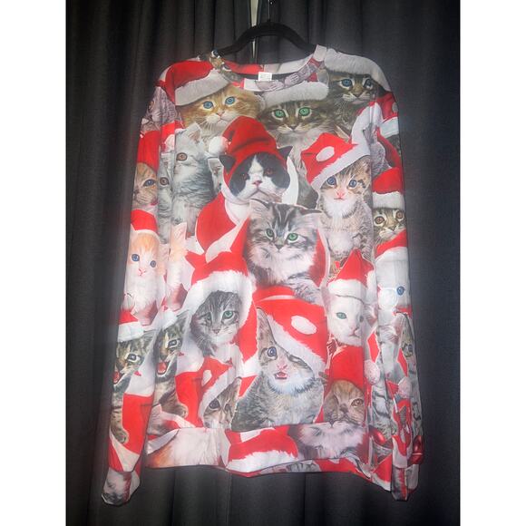 Ugly Christmas Sweater Xmas Size XL Cat - Picture 1 of 3